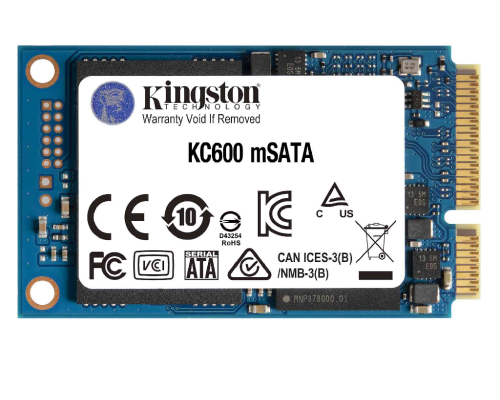 .mSATA SSD 1.0TB Kingston KC600 [R/W:550/520MB/s, 90K/80K IOPS, 600TBW, 1M MTBF, 3DTLC]