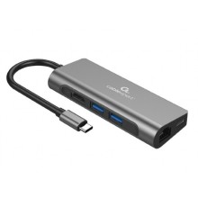 Adapter 5-in-1 Type-C to LAN/HDMI/USB3.0/SDcard reader/Type-C socket, Cablexpert A-CM-COMBO5-01