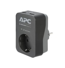 APC PME1WU2BRS Essential SurgeArrest 1 Outlet 2 USB Ports Black 230V Russia