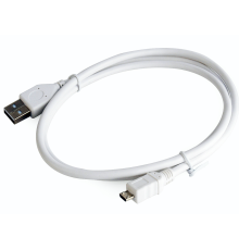 Cable Micro USB2.0,  Micro B - AM, 1.0 m,  WHITE, Cablexpert, CCP-mUSB2-AMBM-W-1M