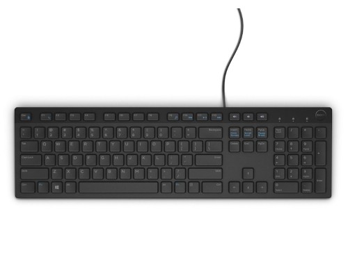 Keyboard Dell KB216, Multimedia, Fn Keys, Quiet keys, Spill resistant, Black, Russian, USB