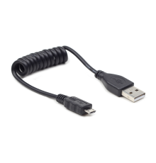 Cable Micro USB2.0,  Micro B - AM, 0.6 m,  Cablexpert, Coiled, CC-mUSB2C-AMBM-0.6M
