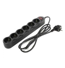 Surge Protector   6 Sockets,  5.0m,  Sven Optima, BLACK, Retail color box, flame-retardant