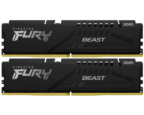 16GB DDR5-5200MHz  Kingston FURY Beast (Kit of 2x8GB) (KF552C40BBK2-16), CL40-40-40, 1.25V, Black