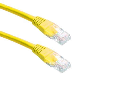 0.25m, Patch Cord  Yellow, PP12-0.25M/Y, Cat.5E, Cablexpert, molded strain relief 50u