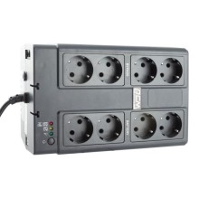 UPS PowerCom CUB-650E 650VA/390W LCD, AVR, USB-B, RJ45/RJ11, 8*Schuko 