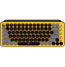 Wireless Keyboard Logitech POP Keys, Mechanical, Compact design, F- keys, Emoji Keys, 2xAAA, 2.4Ghz+BT, EN/RU, Yellow