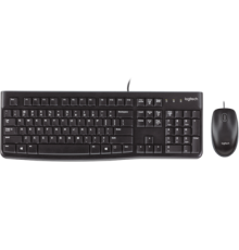 Keyboard & Mouse Logitech MK120, Thin profile, Spill-resistant, Quiet typing, 1000dpi, 3 buttons, 1.5/1.8m, USB, EN/RU, Black
