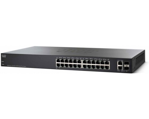 24-port 10/100Mbps Smart Plus Switch  Cisco SF220-24, 2xSFP Combo Slot