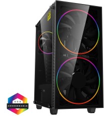 Case ATX GAMEMAX Black Hole, w/o PSU, 2x200mm ARGB fans, PWM hub,Transparent panel, USB3.0, Black