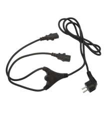 Power Cord PC-220V   2m Euro Plug, Y-cord 1.55m+Y neck 0.45m+0.45m, Cablexpert, PC-186-ML6
