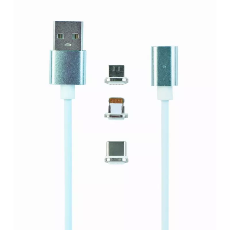 Magnetic cable Type-C to USB 1.0 m, Silver, Cablexpert, CC-USB2-AMUCMM-1M