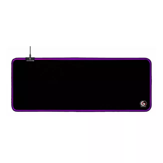Gaming Mouse Pad  GMB  MP-GAMELED-L, 800 × 300 × 4mm, Natural rubber foam + Fabric, RGB, Black