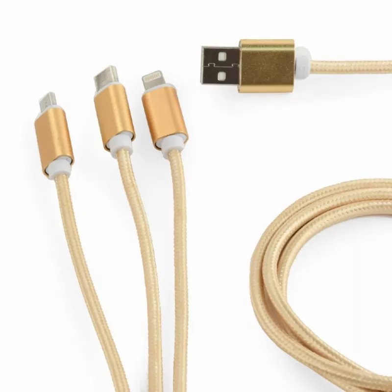 Cable  3-in-1 MicroUSB/Lightning/Type-C - AM, 1.0 m, GOLD, Cablexpert, CC-USB2-AM31-1M-G