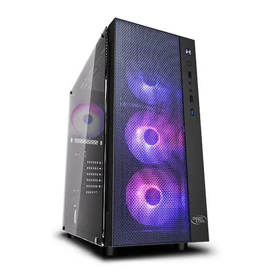 Case ATX Deepcool MATREXX 55 MESH ADD-RGB 4F, w/o PSU, 4x120mm, RGB, Tempered Glass, USB3.0, Black