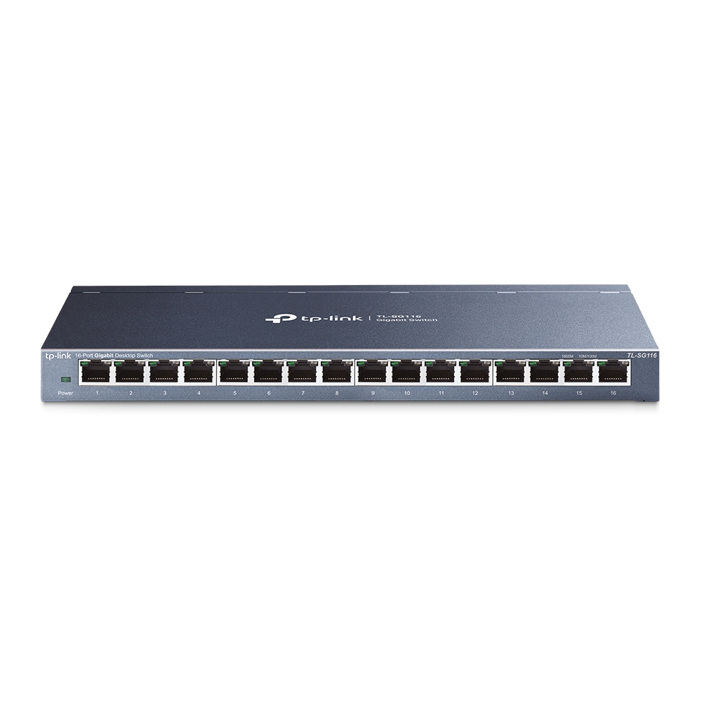 16-port 10/100/1000Mbps Switch TP-LINK "TL-SG116", Metal Case