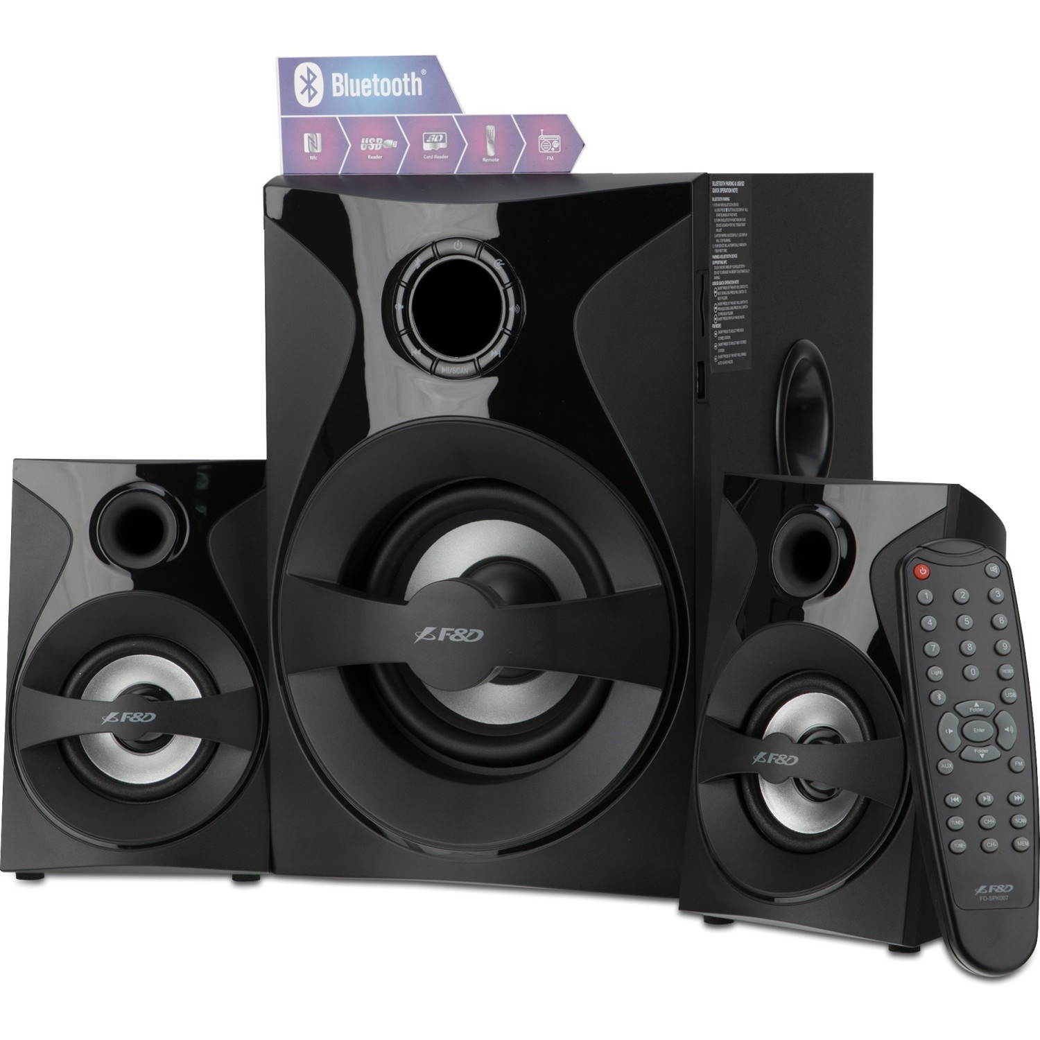 Speakers F&D F380X Black, 2.1 Computer Multimedia Speaker