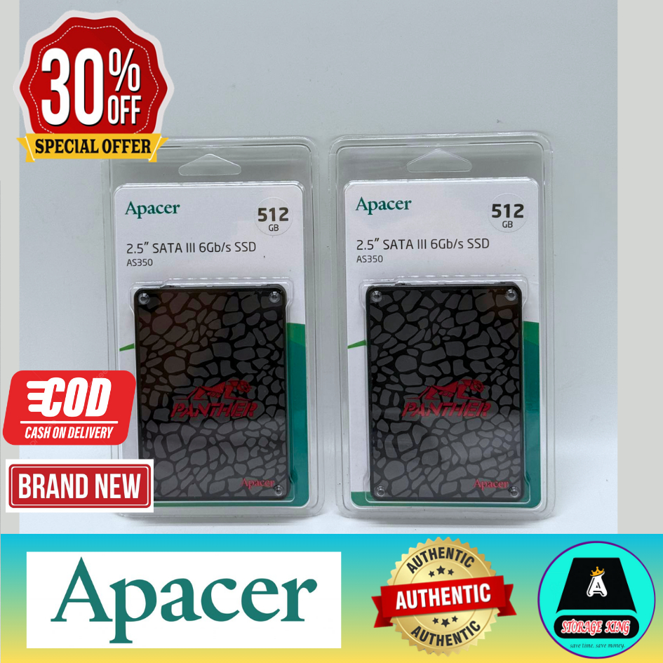 2.5" SATA SSD  512GB    Apacer "AS350" Panther [R/W:560/540MB/s, 97/30K IOPS, S11, BiCS], Retail