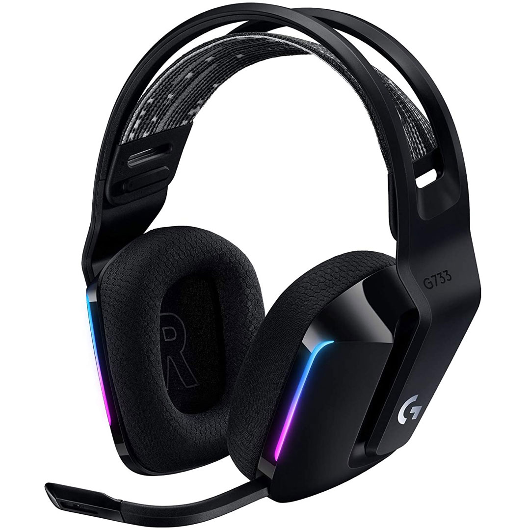 Gaming Wireless Headset Logitech G733, 40mm drivers, 20-20kHz, 39 Ohm, 87.5dB, 278g, 29h, BLUE VO!CE, Det.Mic, RGB, 2.4Ghz, Black