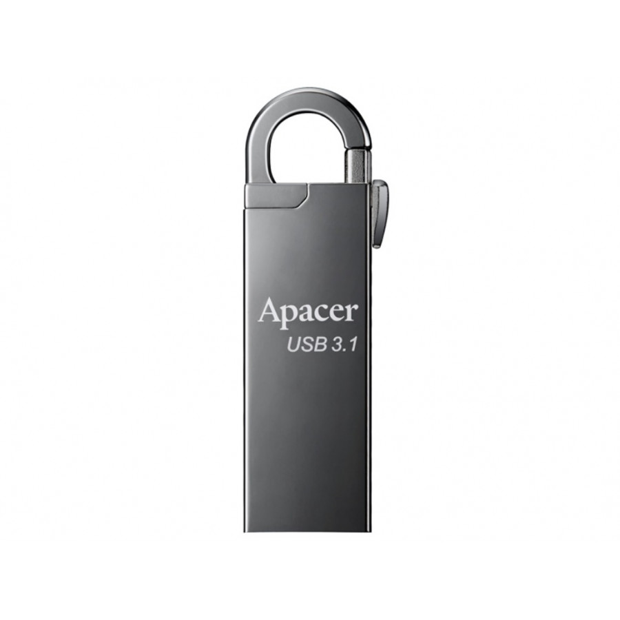 128GB USB3.1 Flash Drive Apacer "AH15A", Dark Gray, Metal, Keychain-Carabin,Capless (AP128GAH15AA-1)