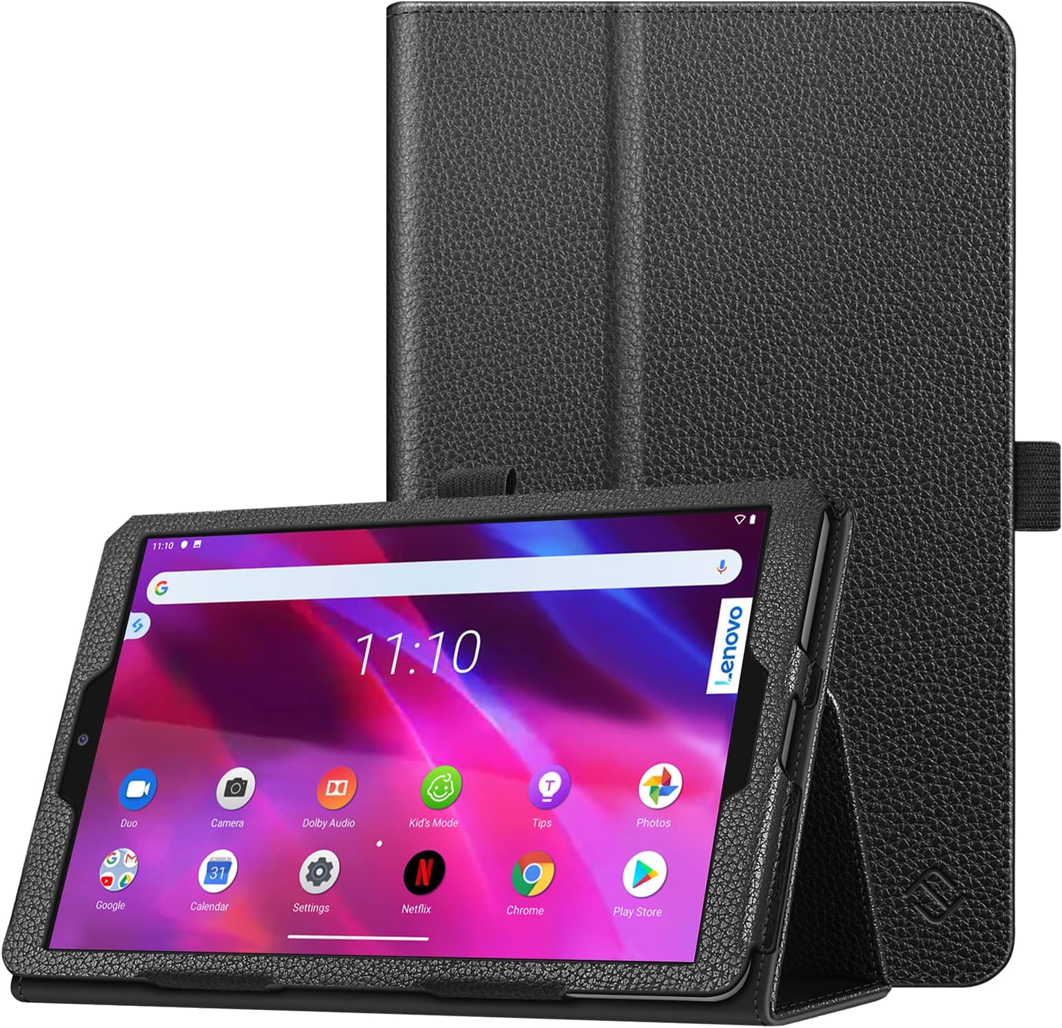 Tablet Case Book PU Leather for Lenovo Tab M8, Black
