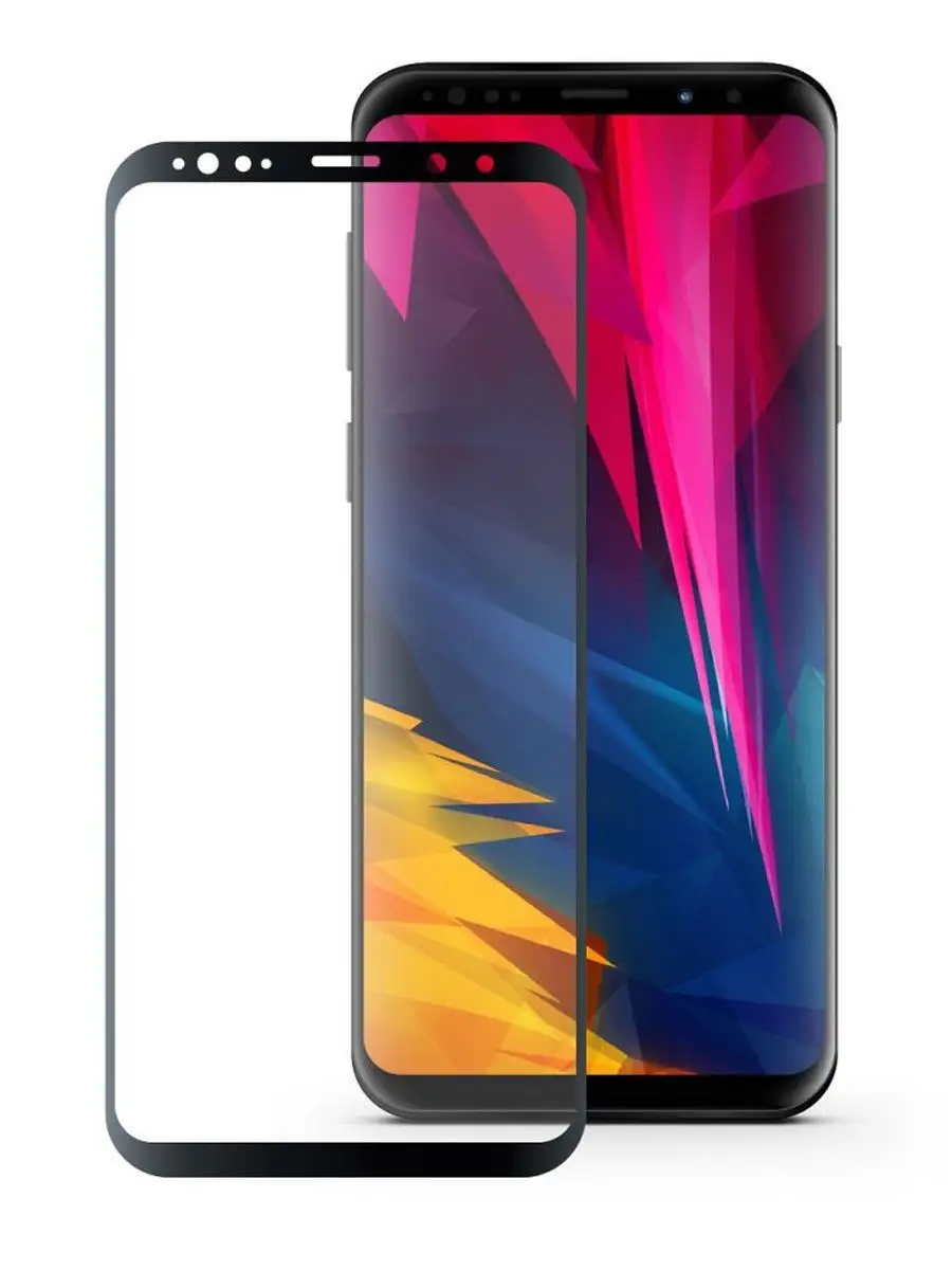 Cellular Tempered Glass for Sam. Gal. S9+, curved, Black