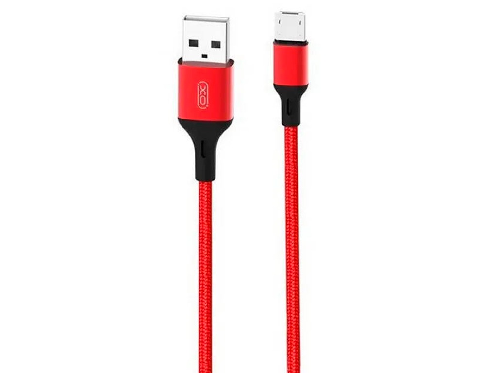 Micro-USB Cable XO, Braided NB143, 2M, Red