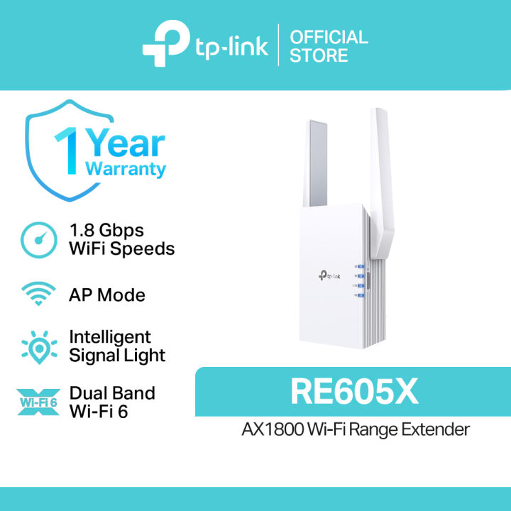 Wi-Fi 6 Dual Band Range Extender/Access Point TP-LINK "RE605X", 1800Mbps, 2xExt Ant, Mesh