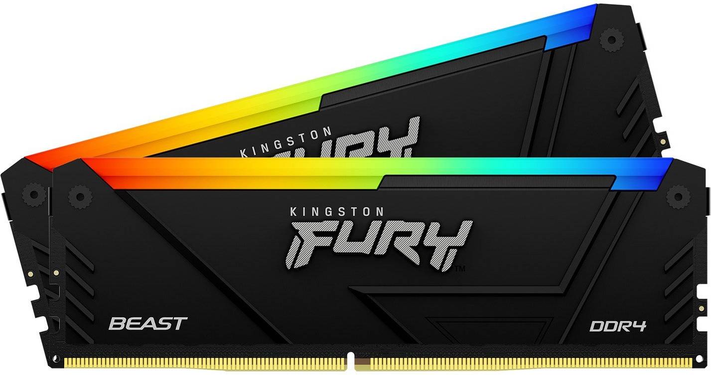 16GB DDR4-3600MHz  Kingston FURY Beast (Kit of 2x8GB) (KF436C17BBK2/16), CL17-21-21, 1.35V, Black