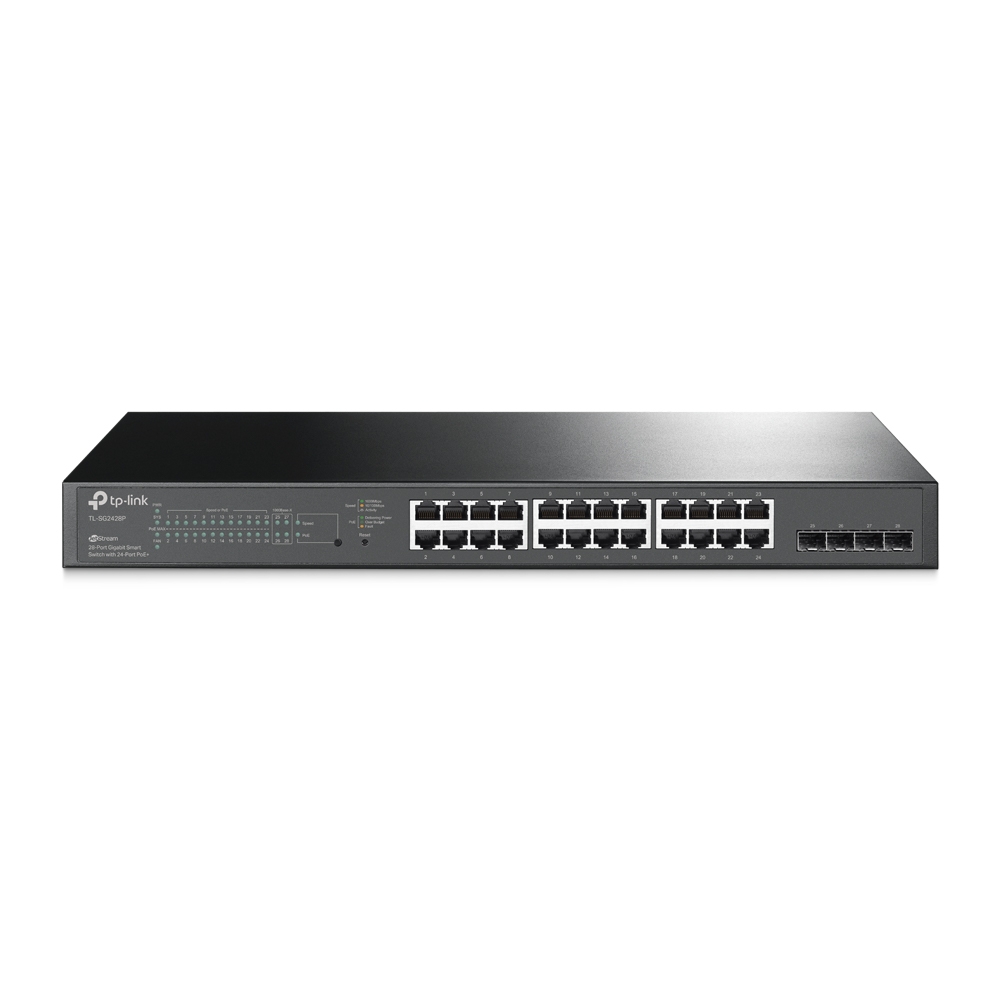 24-port Gigabit Smart POE+ Switch TP-LINK "SG2428P", 4 SFP 1Gbit, Budget 250W