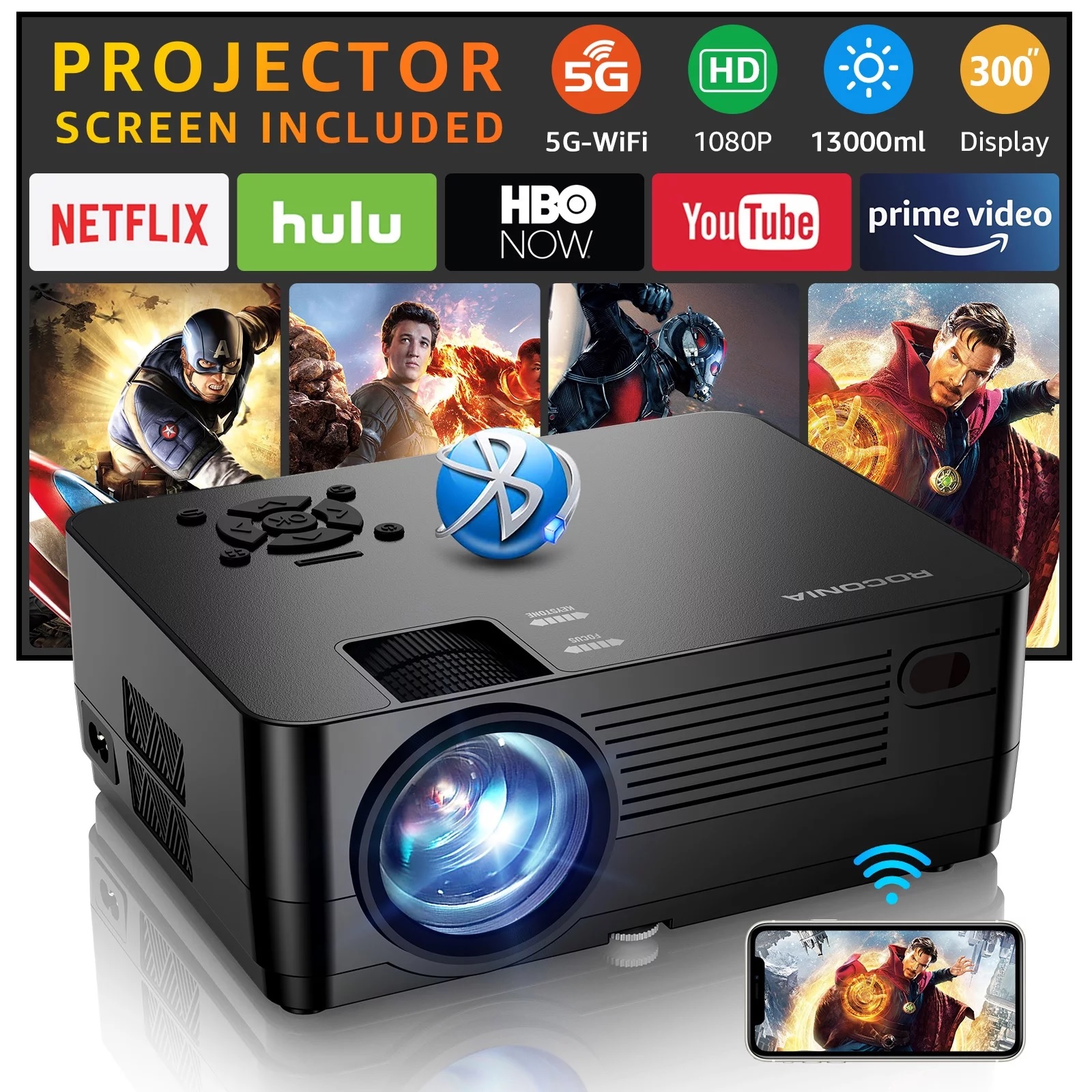 Projector Epson EB-982W; LCD, WXGA, 4200Lum, 16000:1, 1.6x Zoom, LAN, USB-Display, 16W, White