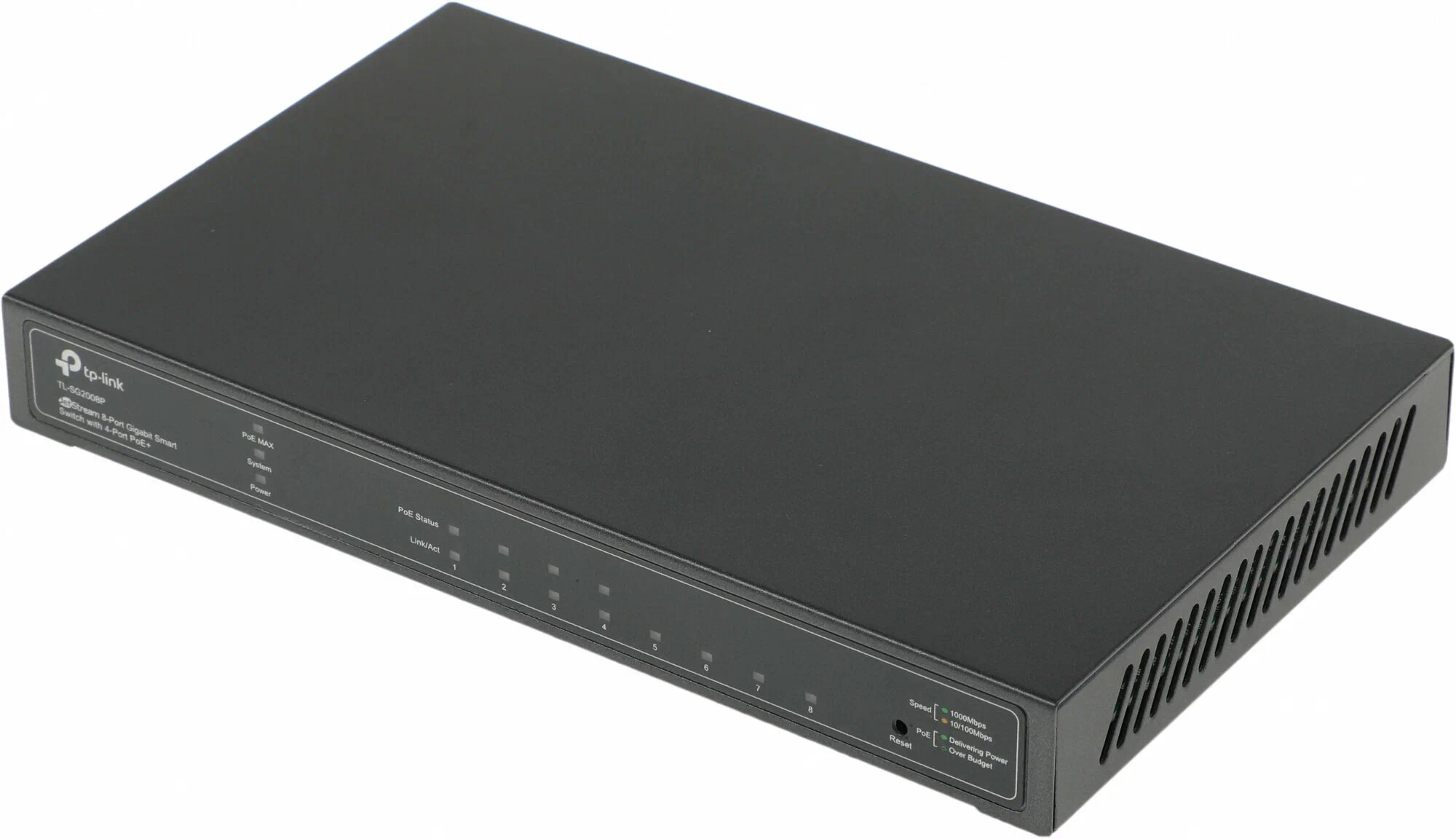 .8-port Gigabit  Smart PoE Switch, TP-LINK "SG2008P", 4xPoE Ports, 62W Budget