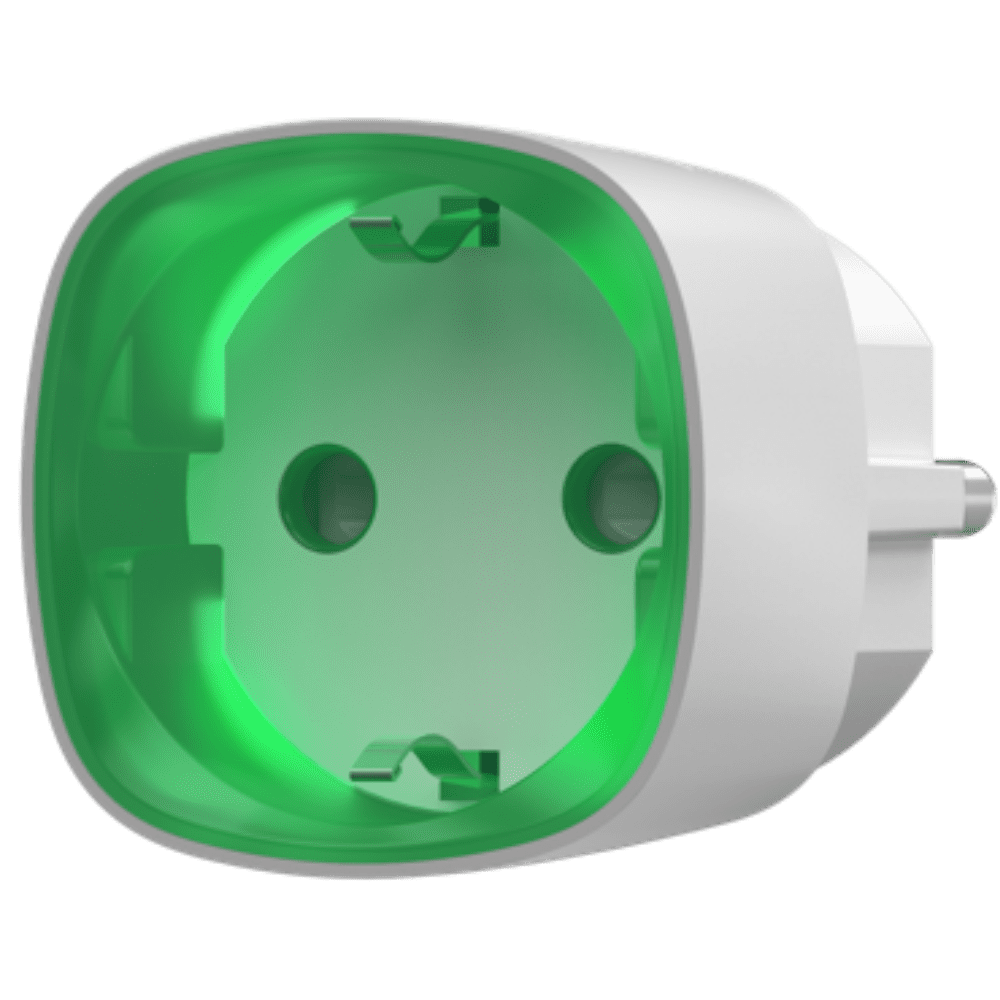 Ajax Wireless Smart Socket, White, Energy Monitoring, LED, up to 2.5 kW
