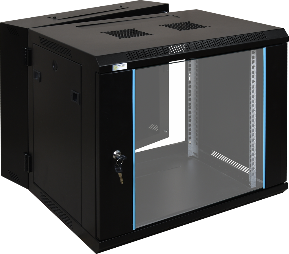 19"  9U Wall Mounted Double Section cabinet, AH6609, 600x500+100x500