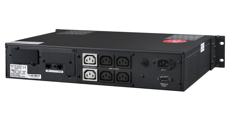 UPS PowerCom KIN-3000AP 3000VA/2400W, Rack 3U, Line Interactive,LCD, AVR, USB, RJ45, 8xIEC C13