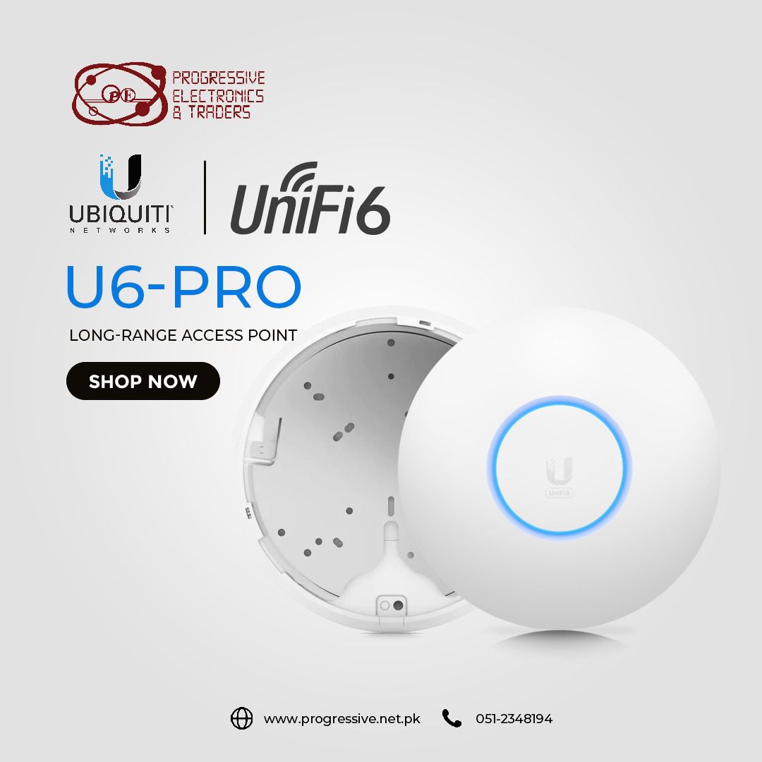 Wi-Fi 6 Dual Band Access Point Ubiquiti "U6-PRO", 5.3 Gbps, MIMO, PoE