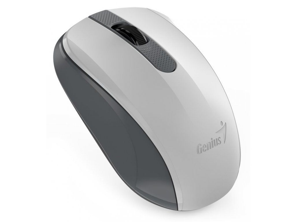 Wireless Mouse Genius NX-8008S, 1200 dpi, 3 buttons, Ambidextrous, 54g, Silent, BlueEye, 1xAA, 2.4Ghz, Grey/White