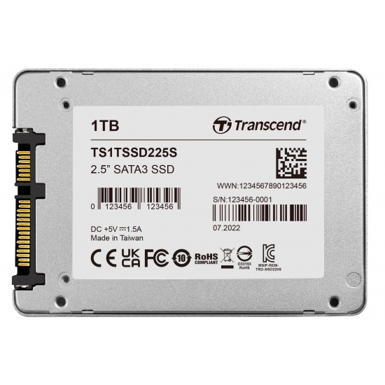 2.5" SATA SSD 1.0TB   Transcend SSD225S [R/W:550/500MB/s, 55K/72K IOPS, 360 TBW, 3DTLC]