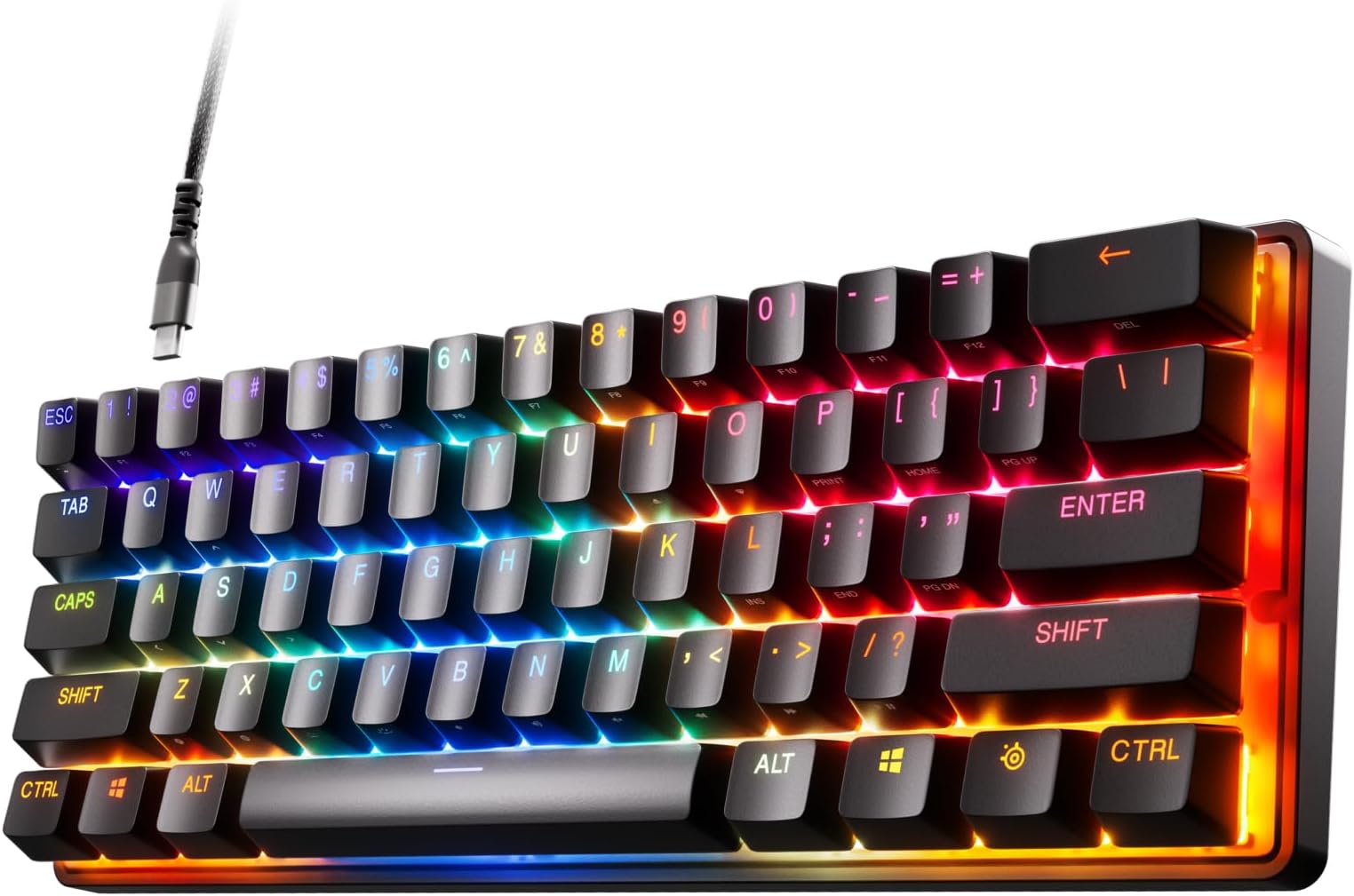 Gaming Keyboard Razer Huntsman Mini, Mechanical, 60% Form Factor, Optical Linear SW, Aluminum, Doubleshot PBT Keycaps, Macro, RGB, USB, EN, Black