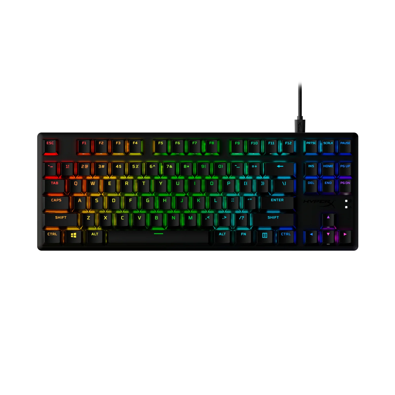 Gaming Keyboard HyperX Alloy Origins Core PBT, Mechanical, TKL, Linear SW, PBT keycaps, Aluminum, Onboard Memory, RGB, EN/RU, 1.8m, USB, Black
