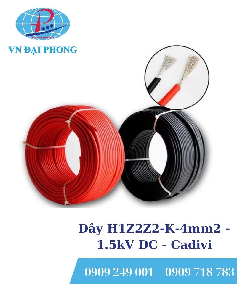 1.5KV DC CABLE H1Z2Z2-K, 4mm2  RED