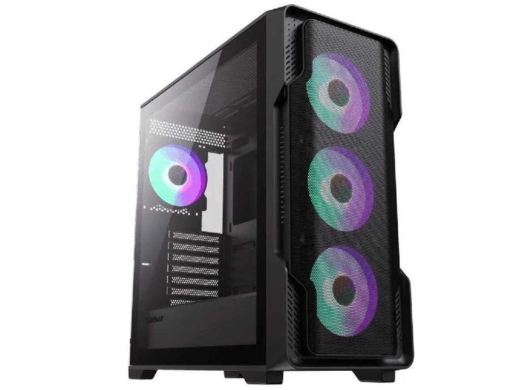 Case EATX GAMEMAX Siege, w/o PSU, 0.6mm, 4x120mm ARGB, ARGB Hub, Tempered Glas, Front Mesh, DF, 1xUSB3.0, 2xUSB2.0, 2x3.5", 3x2.5", Black