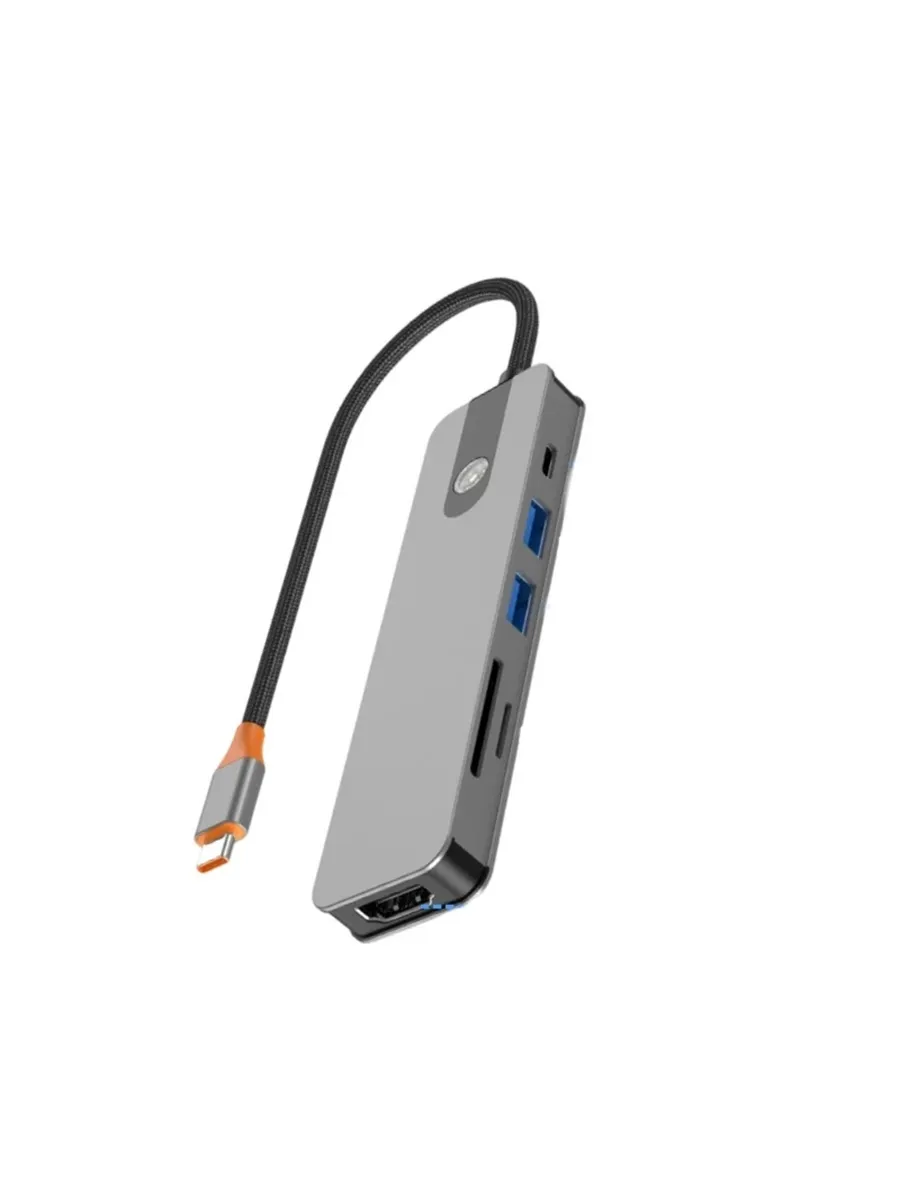 Docking Station A4Tech 6-IN-1, HDMI, 2xUSB3.0, USB-C, SD, MicroSD, PD100W, Aluminum, Ash Grey