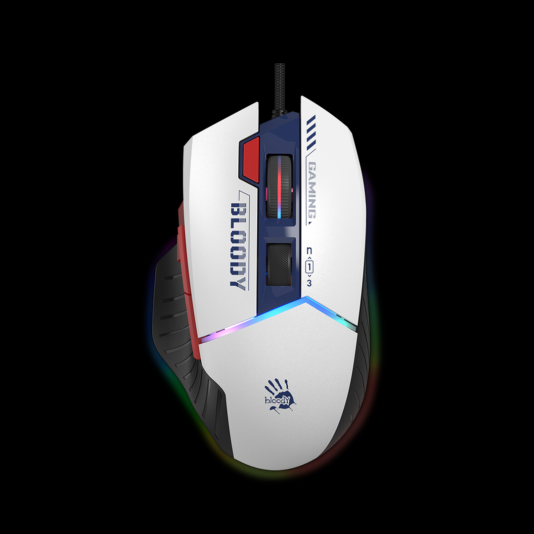 Gaming Mouse Bloody W95 Max, 100-12000 dpi, 10 buttons, 250IPS, 35G, Ergonomic, Programmable, Onboard Memory, Extra Fire Wheel, RGB, 1.8m, USB, Navy