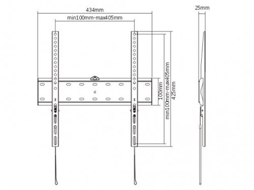 Wall Mount  Gembird "WM-55F-02" Black 32"-55", max.40kg, VESA mm: up 400 x 400