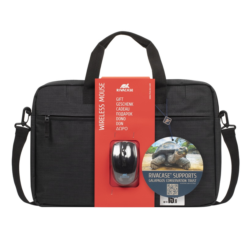 NB bag Rivacase 8038, for Laptop 15.6" & City Bags + Wireless mouse, Black