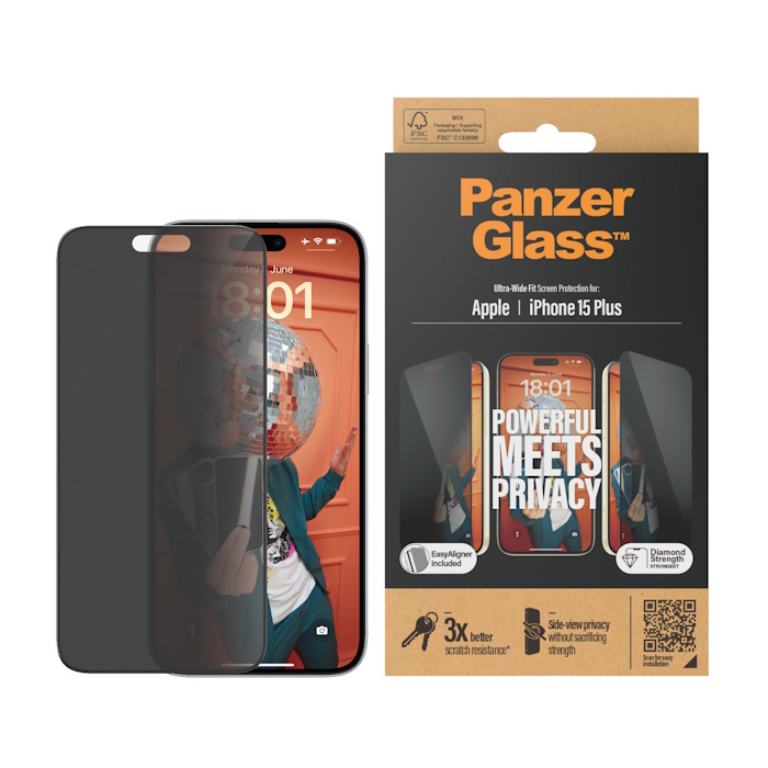 SAFE. by PanzerGlass Apple iPhone 15 Plus ULTRA-WIDE FIT, Tempered Glass, Transparent