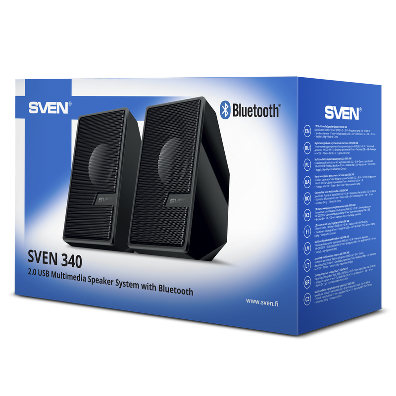 Speakers SVEN "340" Black, 6w, Bluetooth, USB power / DC 5V