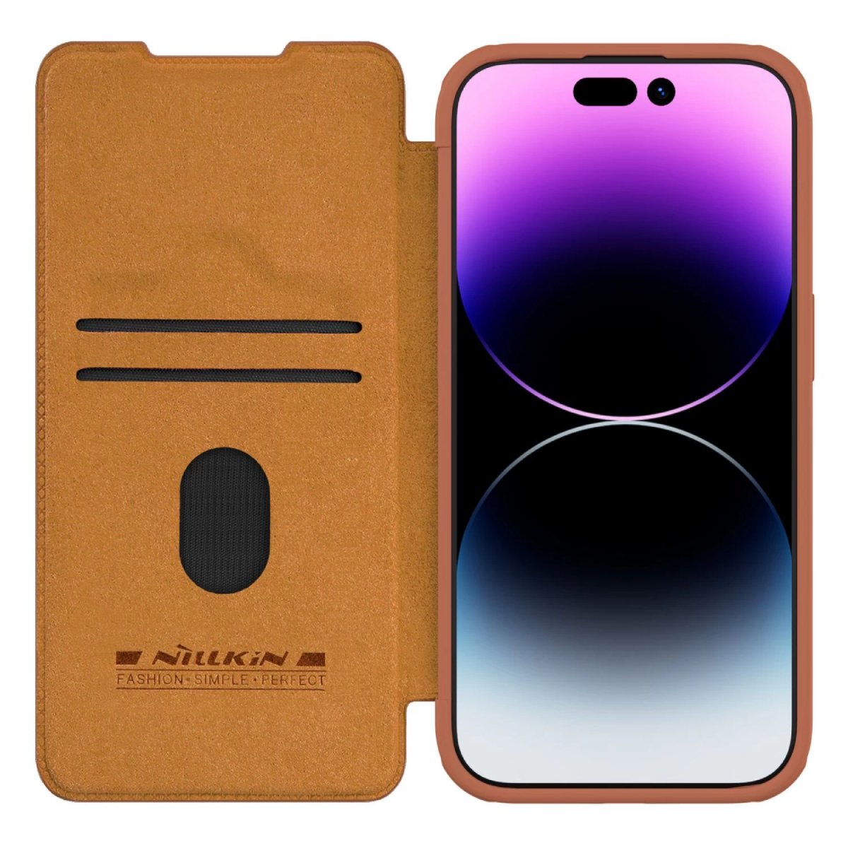 Nillkin Apple iPhone 15 Pro Max, Qin Pro Brown