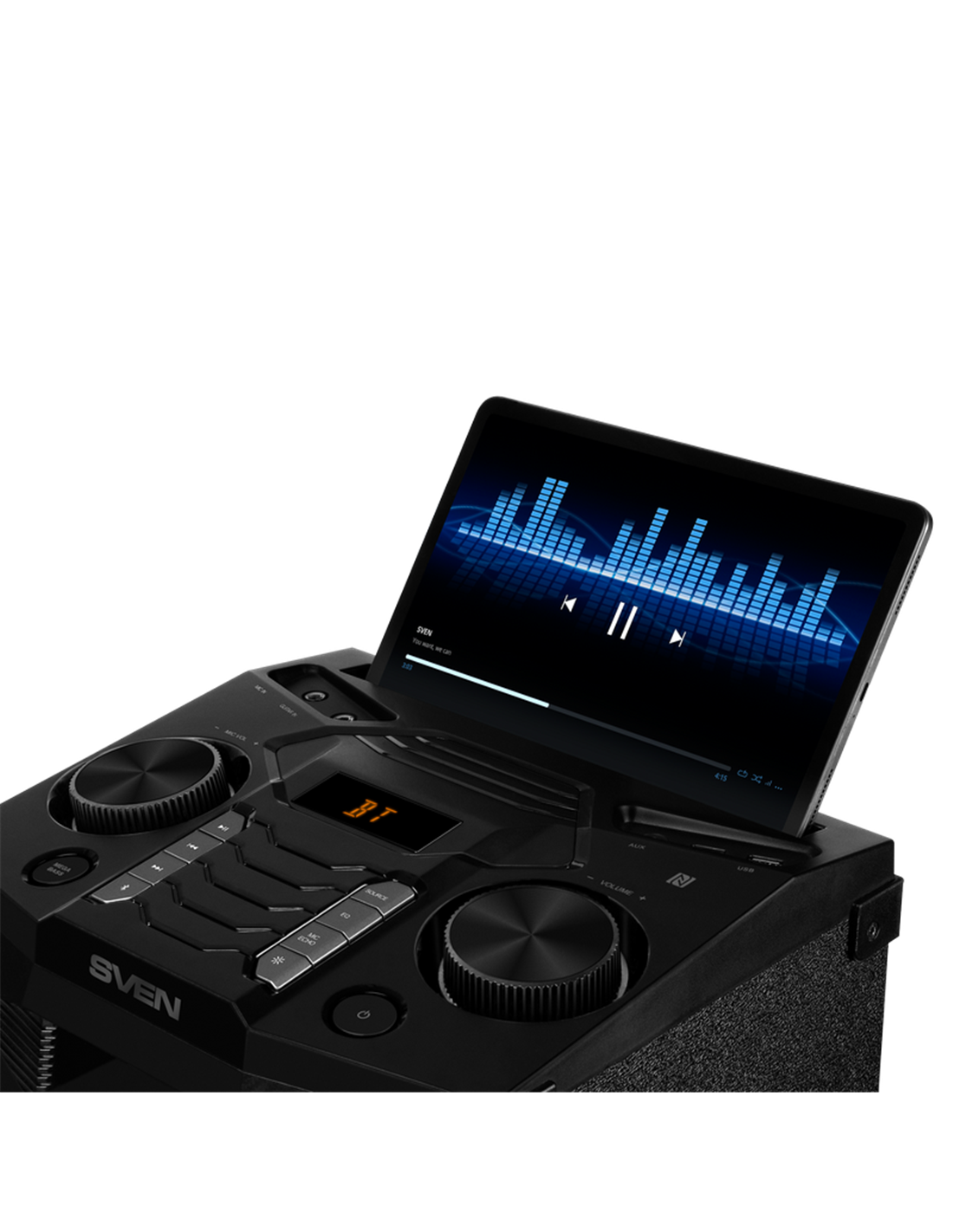 Partybox SVEN "PS-1500" 500W, Bluetooth, FM, USB, LED-display, AC power, Black